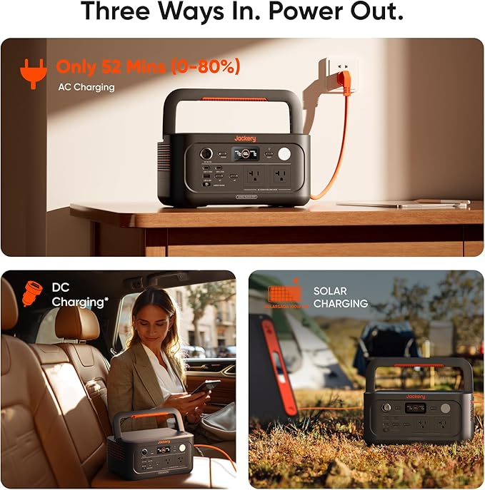 Jackery Explorer 500 v2 Portable Power Station with Carrying Bag, 512Wh LiFePO4 Battery, 500W AC/1000W Peak, Solar Generator for Camping, Outdoors, and Power Outages