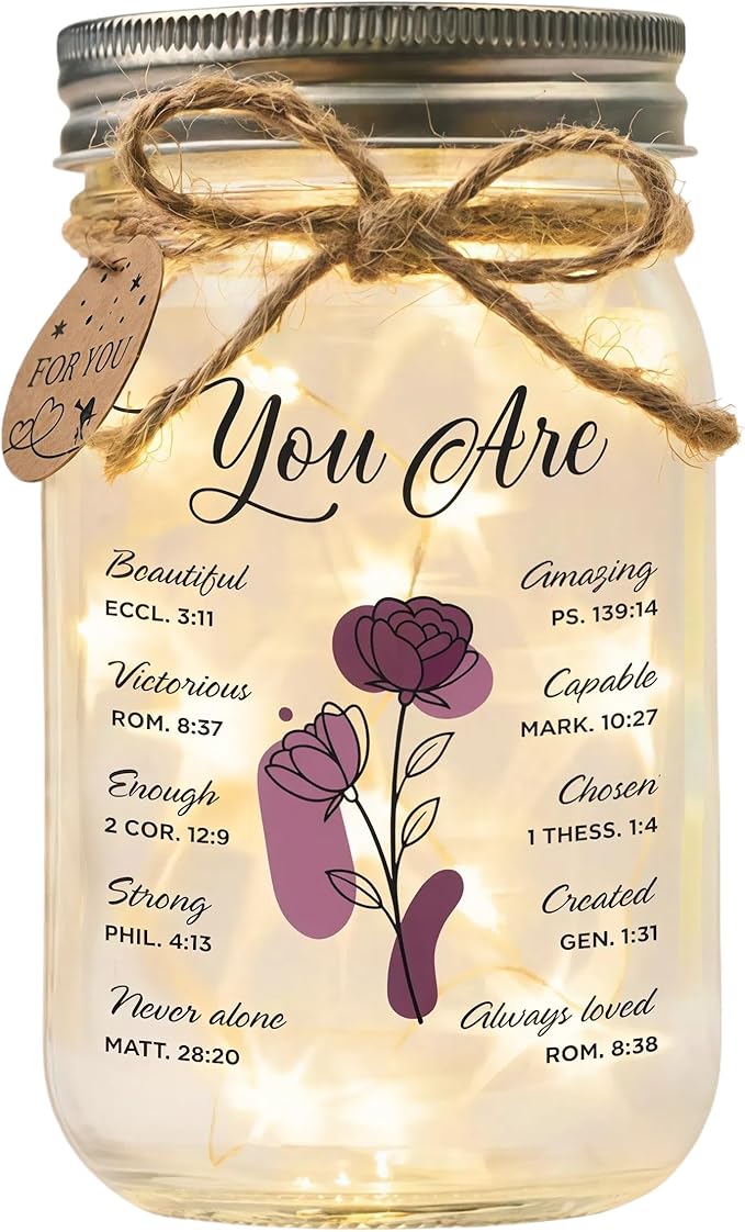 SOLMAY Christian Gifts for Women, Mothers Day Gifts For Mom, Birthday Gift for Women Best Friends, Mothers Day Gift Ideas, Prayer Corner Decor, Inspirational Jar With Bible Quotes