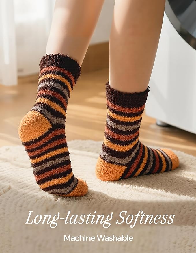 TEHOOK Warm & Cozy Gifts for Women, Fluffy Fuzzy Plush Sleeping Slipper Socks - Soft Warm Fabric