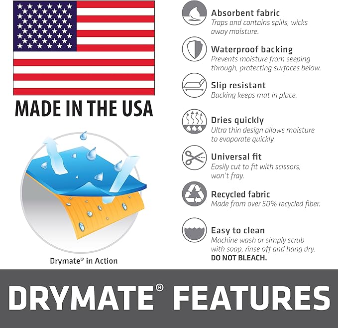Drymate Coffee Maker Mat, (Coffee Station Bar Accessory) Protects Kitchen Countertops From Spills, Stains & Scratches, Absorbent, Waterproof, Washable (USA Made) (12” x 20”) (Java Chalkboard)