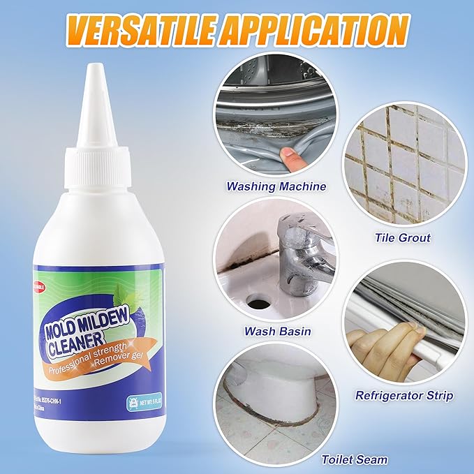 GELIVABLE Home Stain Remover Gel, Effective Washing Machine Cleaner, Black Stain Cleaner for Grout, Walls, Shower, Caulk, Kitchen Sinks and Refrigerator Strips - 5 Fl Oz