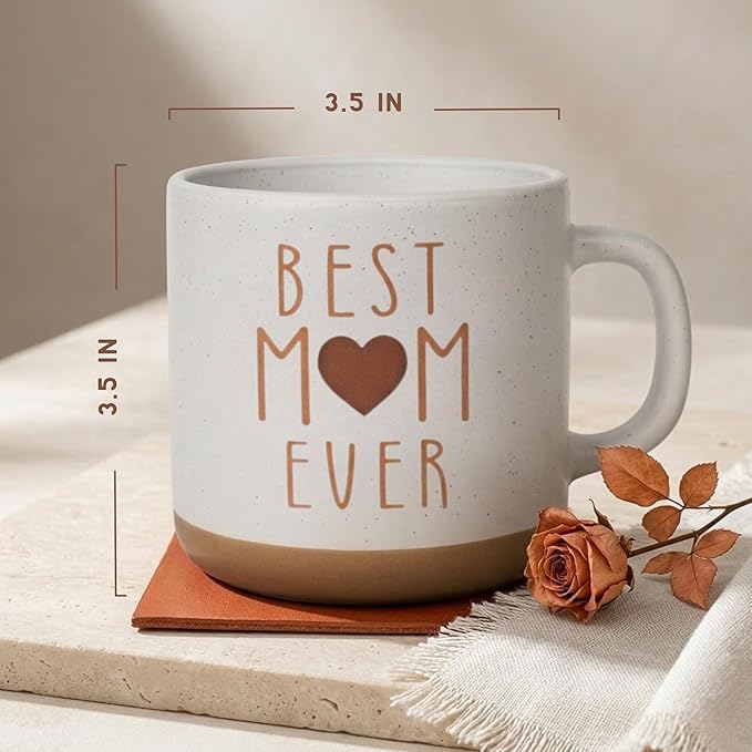Mom Mug, Best Mom Ever Mug, Mothers Day Gifts from Daughter Son, Mother’s Day Gift for Mother from Child, Coffee Mug, Meaningful Mother Coffee Stoneware Mug