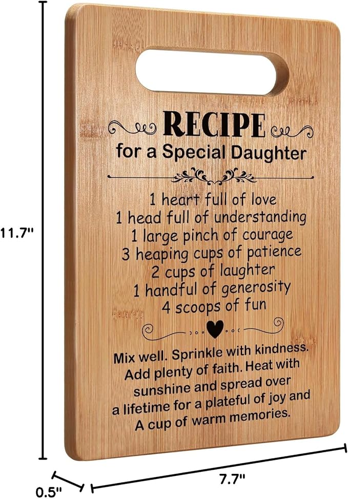 Daughter Birthday Gifts from Mom Dad Parents, Popular Daughter Cutting Board Gift for Valentines Day Mothers Day, Wedding