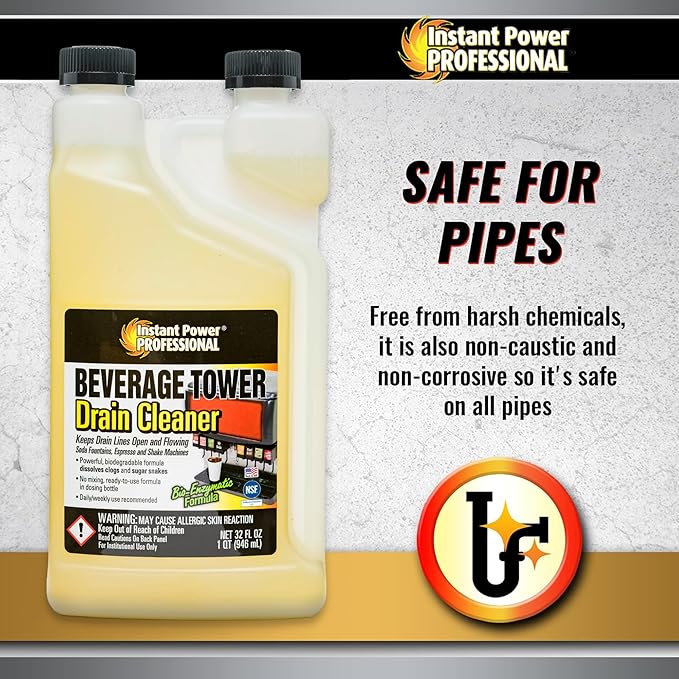 Instant Power Professional Beverage Tower Drain Cleaner, Keg Line Cleaner Solution