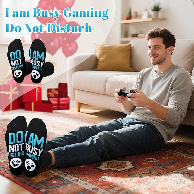 Kelool Do Not Disturb I'm Gaming Socks,Men Gifts for Men Teen Boys Dad Son Kid St Patricks Day Father Mothers Day Socks Gifts