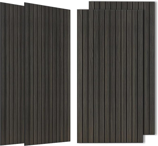 Wood Veneer Acoustic Panels,4 Pack 47.2”x23.6” Sound Panels, Decorative Large Wood Panels for Wall, for Office,Home Theater,Studio,Living Room,Rustic Walnut