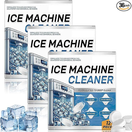 Ice Machine Cleaner and Descaler Tablets, 24/36 Clean Tablets Compatible with Frigidaire, Opal, GE Profile, Kitchenaid, Nickel Safe Scale Remover for Countertop/Ice Makers, Descaler & Odor Eliminator