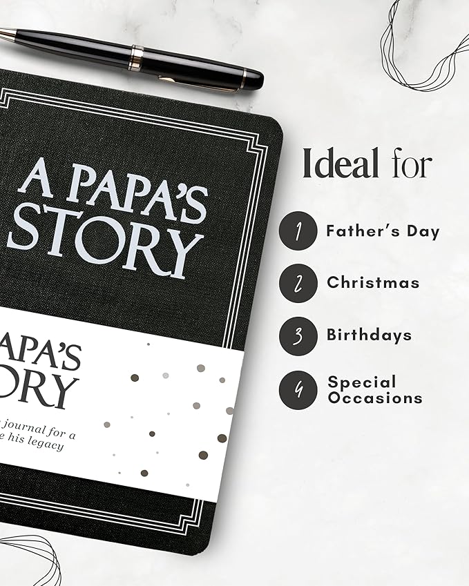 Papa's Life Story Journal (Hardcover): A Meaningful Keepsake for Papa to Share His Journey and Memories, Book Includes 250+ Prompt Questions, Sentimental Gifts for Father's Day, Birthday & Christmas