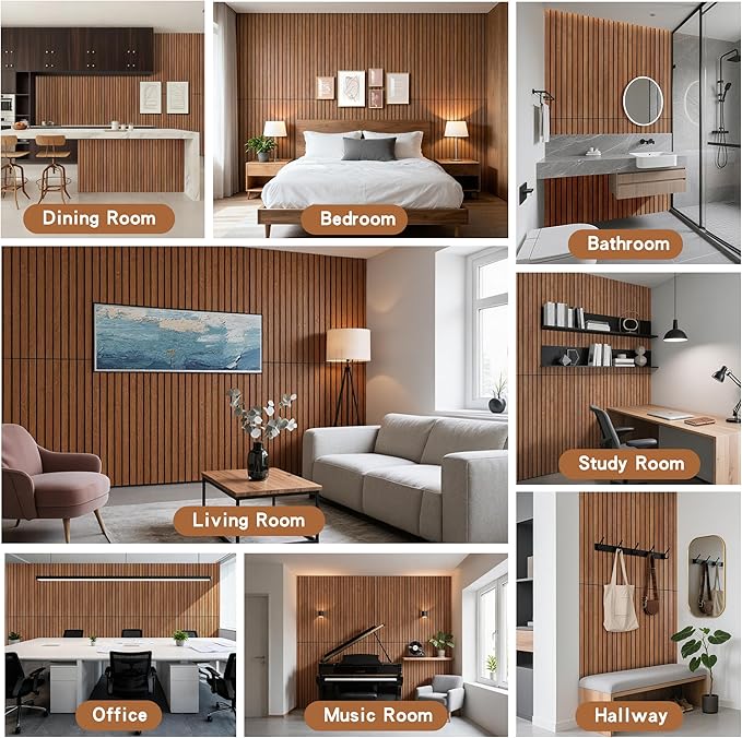 Wood Veneer Sound Panels, 10 Pack 47.2”x23.6” Wall Panels, Decorative Acoustic Panels for Walls, for Office,Home Theater,Studio,Living Room, Cherry(Mitred)