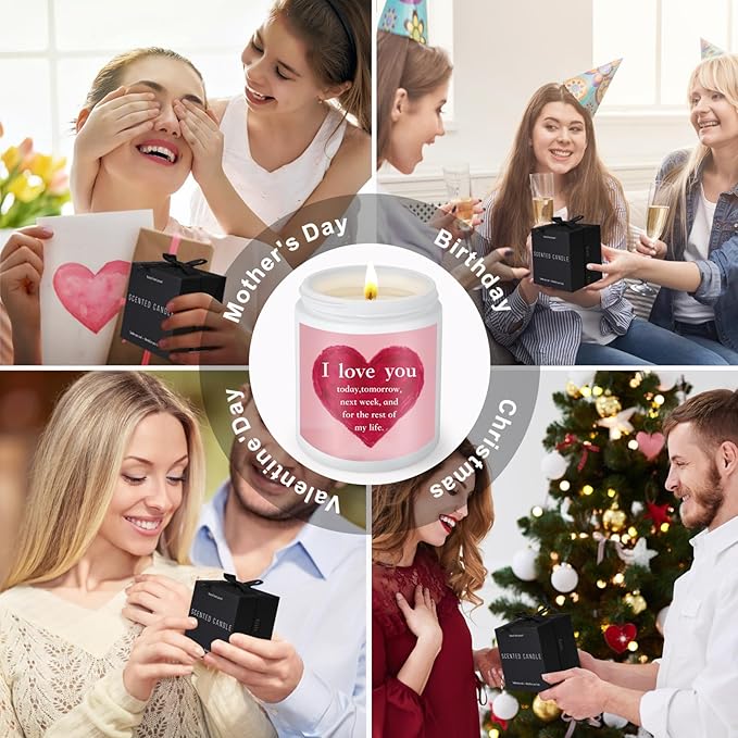I Love You Gift for Her, Mothers Day Candle for Wife,Mom, Romantic Gift for Her Girlfriend Fiance Bride Birthday Anniversary,Wedding Present for Women,Date Night,Funny Wife Candle for Mothers Day