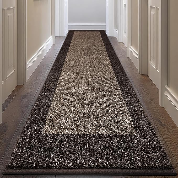 Machine Washable Runner Rug 32" x 144", Non Slip Kitchen Rug for Floor, Absorbent Entrance Rug for Hallway, Bedroom, Living Room, (Roll Packing)