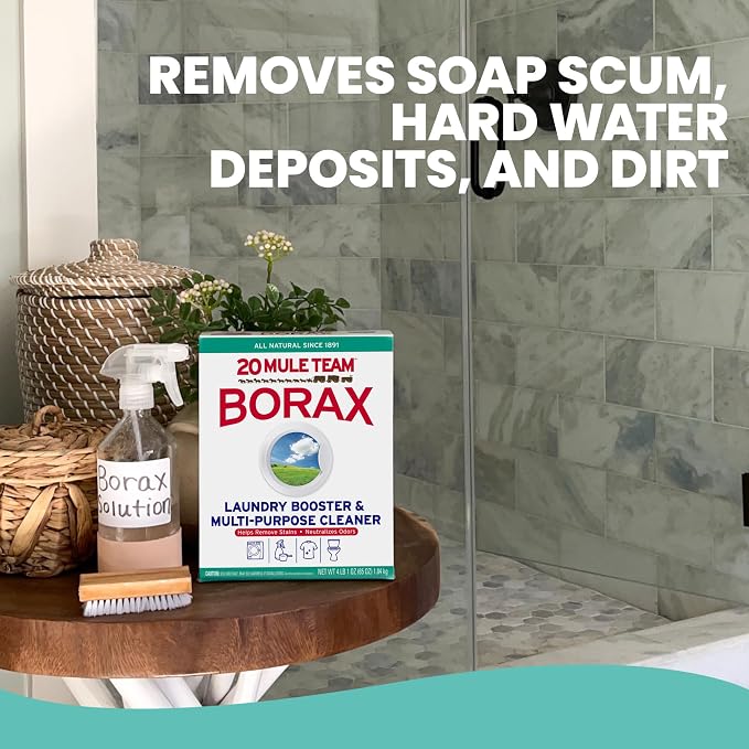20 Mule Team All Natural Borax Detergent Booster & Multi-Purpose Household Cleaner, 65 Ounce, 4 Count