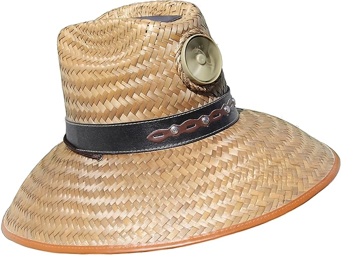 KOOL BREEZE SOLAR HAT - Mens Thurman with Band Straw Hat - Solar Powered Hat Fan UV Protection - Extra Large
