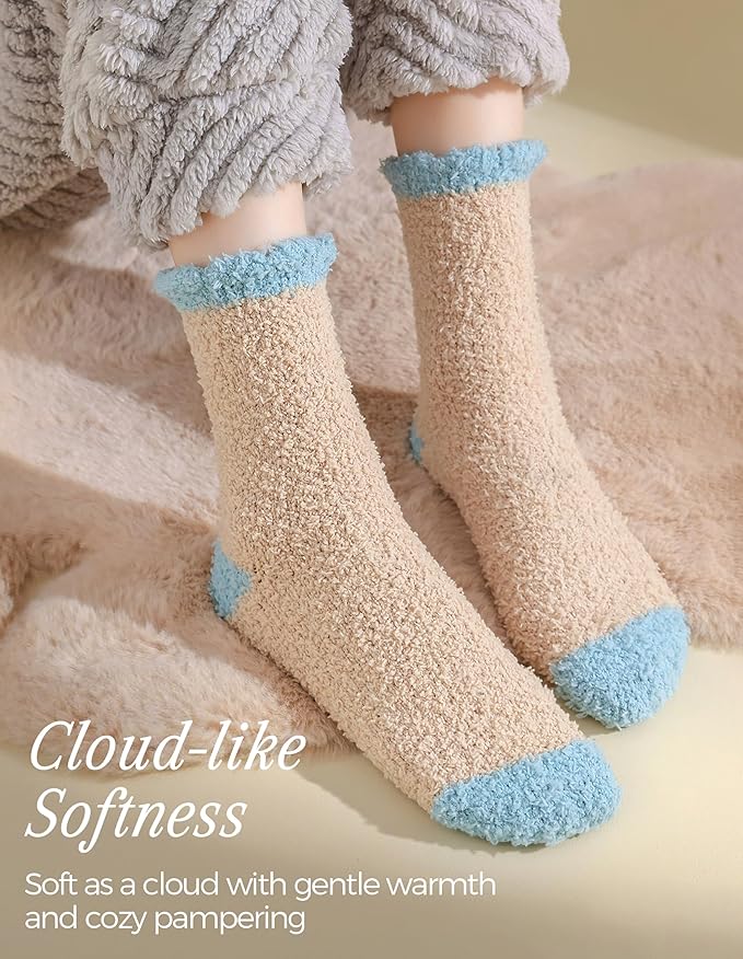 TEHOOK Warm & Cozy Gifts for Women, Fluffy Fuzzy Plush Sleeping Slipper Socks - Soft Warm Fabric