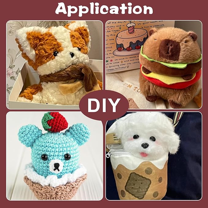 BUTUZE 60g/2.1oz Polyfill Stuffing Fiber Fill, Premium Fiberfill for Craft, High Resilience Crochet Stuffing, Small Amount Stuffing for Stuffed Animals, Cotton Batting - Small Package