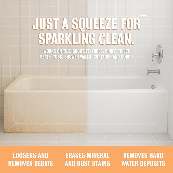 Rebel Green Neat and Tidy Tub & Tile Bathroom Cleaner Spray - Chamomile Orange Blossom Scent - Plant-Based Formula for Showers, Sinks, Tubs, Toilets, and Tile - 24 fl oz - 2 Pack