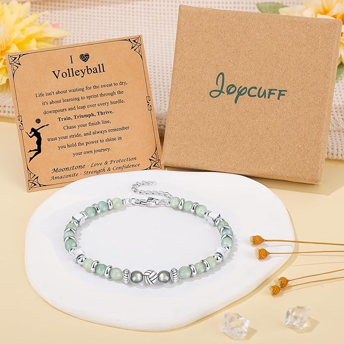 JoycuFF 𝗚𝗶𝗳𝘁𝘀 𝗳𝗼𝗿 𝗪𝗼𝗺𝗲𝗻 𝗠𝗼𝗼𝗻𝘀𝘁𝗼𝗻𝗲 𝗕𝗿𝗮𝗰𝗲𝗹𝗲𝘁 Amazonite Colorful Imperial Jasper Stainless Steel Beads Bracelets, Mothers Day Birthday Christmas Valentines Graduation Gifts