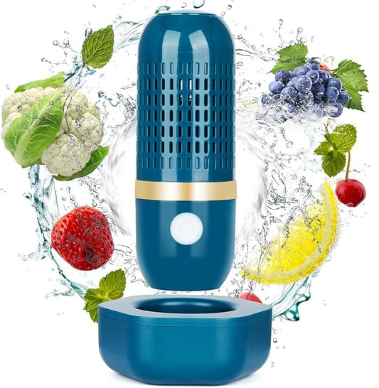 Cudinham Fruit and Vegetable Purifier Cleaner Washing Machine Upgraded Capsule Shape Disinfection OH-ion Purification Technology for Cleaning Veggie Grains Rice Meat Seafood, Forest Green