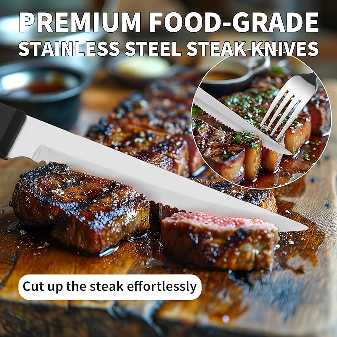 65PCS Silverware Set for 10 with Flatware Drawer Organizer, Stainless Steel Cutlery Set with Steak Knives, Include Spoons and Forks Set & Serving Utensils, Mirror Polished, Dishwasher Safe