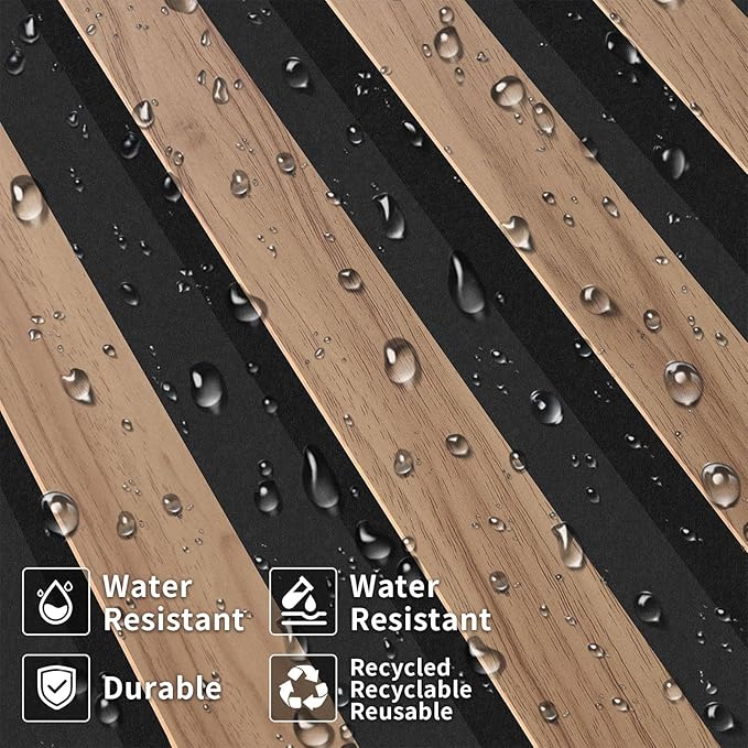 8-Pack Teak Wood Grain 3D Wall Panels with Adhesive, Peel and Stick PVC Wall Tiles for Accent Wall, Covers 48.83 Sq Ft for Luxury Living Room & Bedroom Decor