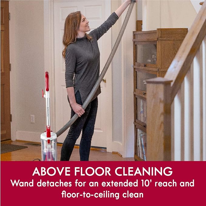 Kenmore DU2015 Bagless Upright Vacuum Lightweight Carpet Cleaner with 10’Hose, HEPA Filter, 4 Cleaning Tools for Pet Hair, Hardwood Floor, Red | Lightweight Carpet Cleaner, 10' Hose, HEPA Filter, 4 Cleaning Tools, For Pet Hair & Hardwood Floor