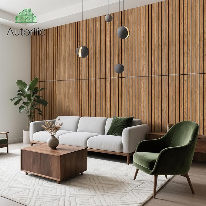 Wood Veneer Acoustic Panels,4 Pack 47.2”x23.6” Sound Panels, Decorative Large Wood Panels for Wall, for Office,Home Theater,Studio,Living Room,Rustic Teak