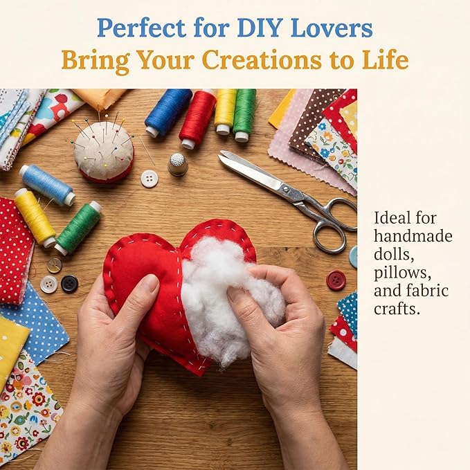 MAQIHAN Premium Polyester Fiberfill - High Resilience Stuffing for Stuffed Animals, Toys, Pillows, Cushions, Cloud Decorations & Mother's Day DIY Crafts, Machine Washable, 5.3 OZ