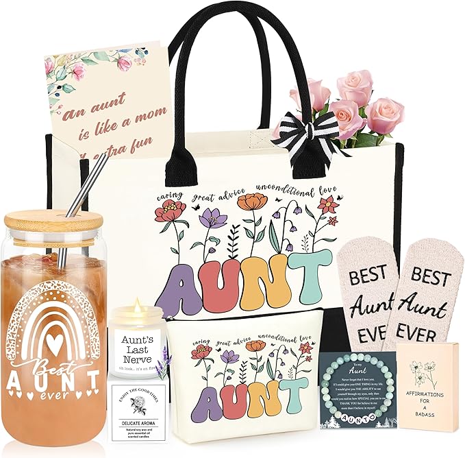 DOGMEM Mothers Day Gifts for Aunt, Best Auntie Gift ideas, Mothers Day Brithday Gift from Niece Nephew Aunt Gifts for Women