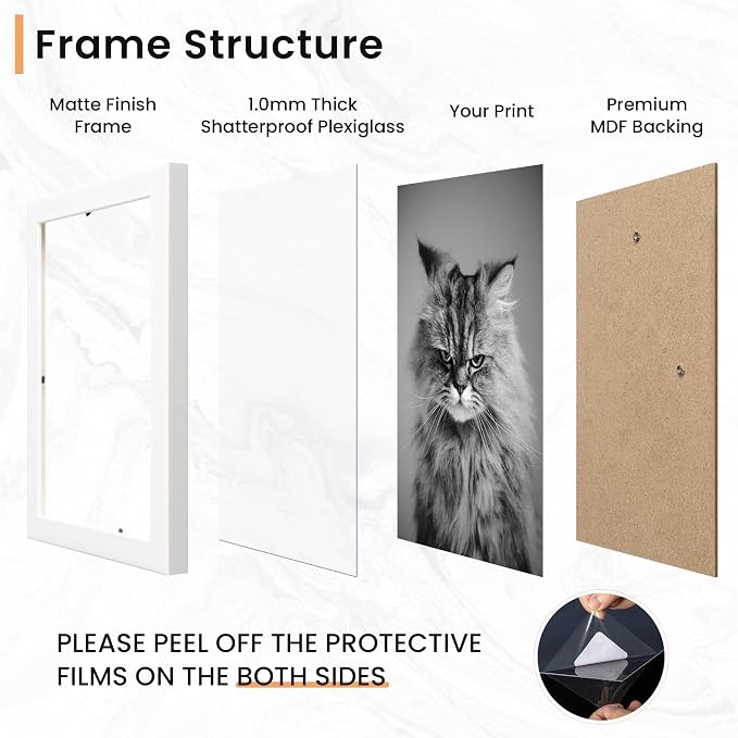 Venusmiles 15 Pack Picture Frames Collage Wall Decor, Gallery Frame Set for Wall Mounting or Tabletop Display, Multi Sizes Including 3pcs 8x10, 6pcs 5x7, 6pcs 4x6, White