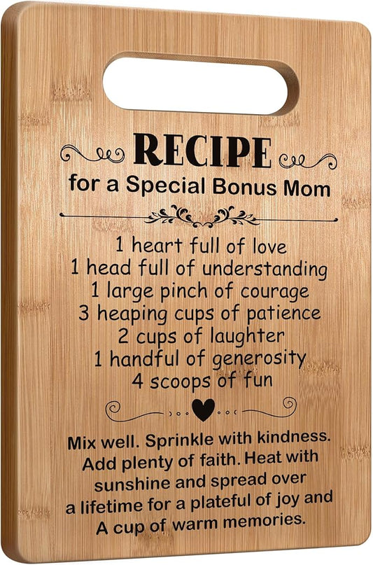 Popular Gifts for Bonus Mom Mothers Day, Cutting Board Gift for Bonus Mom, Bonus Mom Birthday Gifts from Daughter Son