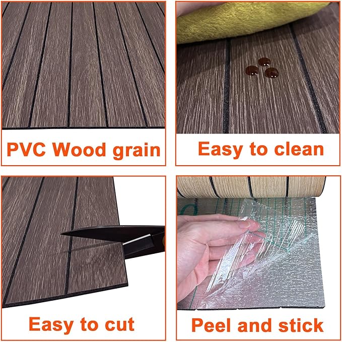 YU LI 3DH Peel and Stick PVC Slat Wall Panel 236"x15.75" Self-Adhesive Thick Faux Smoked Wood Grain Wallpaper Panel 3D Soundproof Wall Panels for Walls & Ceilings