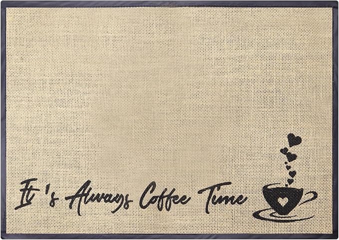 20 x 14 Inch Coffee Bar Mat, Large Coffee Mat for Countertop Kitchen Counter, Retro Coffee Pot Table Mat for Coffee Station Maker, Espresso Machine Tea Pad Placemat Bar Accessories, B