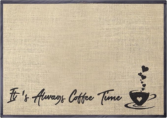20 x 14 Inch Coffee Bar Mat, Large Coffee Mat for Countertop Kitchen Counter, Retro Coffee Pot Table Mat for Coffee Station Maker, Espresso Machine Tea Pad Placemat Bar Accessories, B