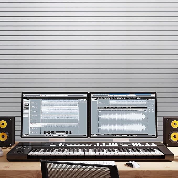 TONOR 8-Pack Bilayer Acoustic Panels Large Self-adhesive, 47.2'' * 23.6'' * 0.72” Adhesive Wall Panel, Large Soundproof Tiles for Echo Absorbtion, Acoustical Barrier of Polyester Fiber, White