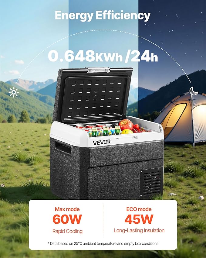 VEVOR 12 Volt Car Refrigerator, 31.7QT/30L Car Fridge, Portable Electric Freezer with -4℉ to 68℉ Adjustable Temp, 12/24V DC and 100-240V AC Compressor Cooler for Outdoor, Camping, RV