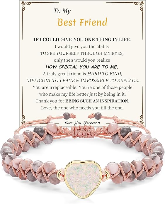 Mothers Day Gifts for Daughter Granddaughter, To My Mom Grandma Wife Girlfriend Sister Jasper Heart Bracelets Birthday Anniversary Christmas Stocking Stuffers Valentines Day Jewelry