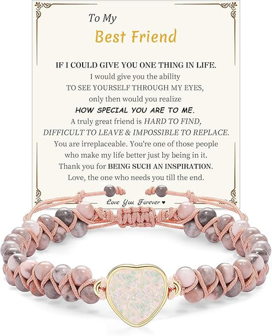 Mothers Day Gifts for Daughter Granddaughter, To My Mom Grandma Wife Girlfriend Sister Jasper Heart Bracelets Birthday Anniversary Christmas Stocking Stuffers Valentines Day Jewelry