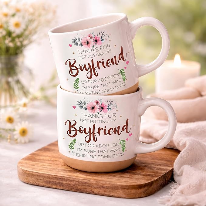 Boyfriends Mom Mothers Day Gift Mug, Boyfriends Mom Gfts, Mothers Day Gift for Boyfriendss Moms, Boyfriend Moms Gifts for Christmas, Birthday Gift, Flower Cups 13oz