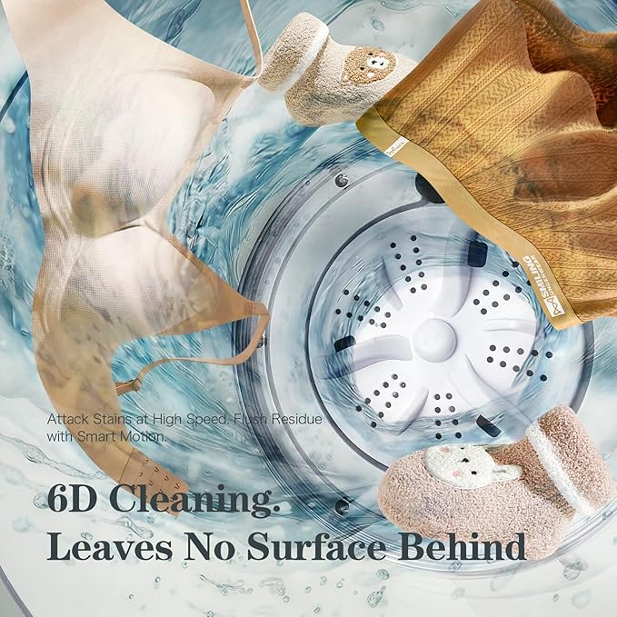 Portable Mini Washing Machine | Compact Deep Cleans Underwear, Baby Clothes, Small Laundry | Type-C, Spin-Dry & UV /4000 mAh Battery (WHTIE-4L)