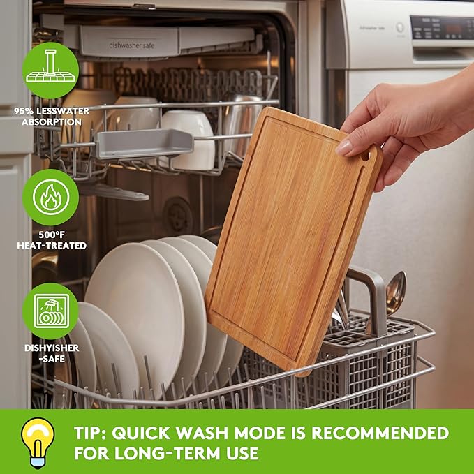 Bamboo Cutting Boards for Kitchen,Carbonized Wood Cutting Board with Deep Juice Groove for Chopping Meat, Vegetables, Fruits, Nuts,Lightweight & Durable,Ideal Kitchen Gy
