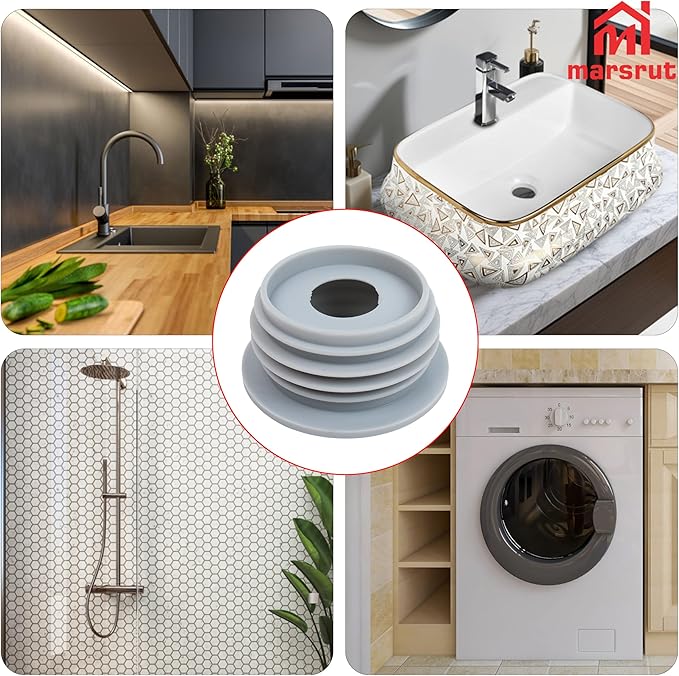 3pcs Washing Machine Drain Hose Seal, Washer Pipe Cover Plug Hose Adapter for Anti-Odor, Smell Stopper Reducer, Backflow Preventer, Deodorant Sewer Ring Sealing for Kitchen Sink Floor Pipe, 3 Sizes