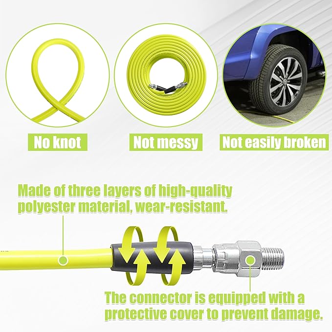M MINGLE Sewer Jetter Kit for Pressure Washer 150 FT, Drain Cleaner Hose with Power Washer Gun, 1/4 Inch NPT Corner Rotating and Button Nose Sewer Jetting Nozzle, Orifice 4.0, 4.5