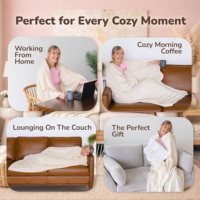 Super Blanky Wearable Blankets for Women, Adult Wearable Blanket Men, Mother's Day Gifts for Her, Wife Birthday Gift Ideas