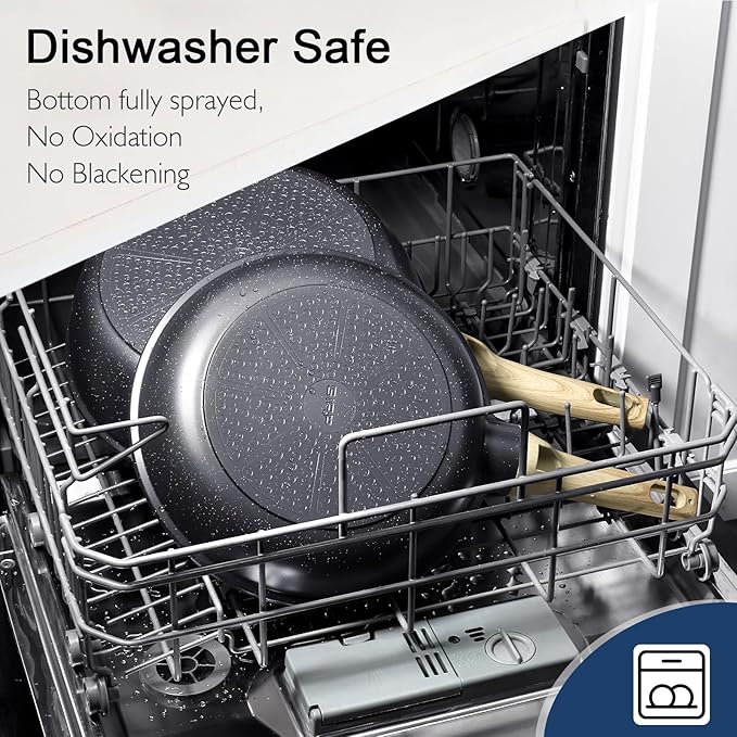 GiPP Ceramic Pots and Pans Set Non Stick - 22Pcs Nonstick Cookware Set, Non-Toxic Healthy Kitchen Cooking Set w/Frying Pans Set, Dishwasher Safe, PFAS PTFE PFOA PFOS Free, Dark Gray