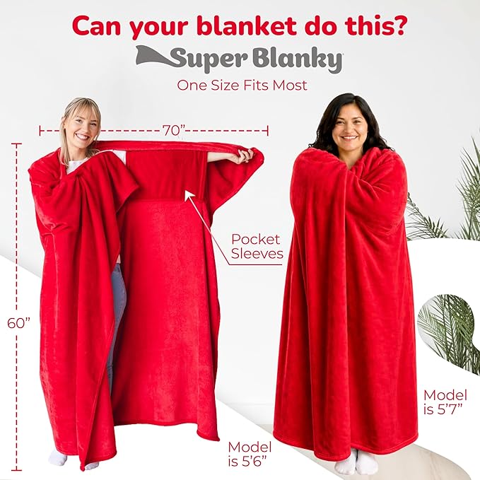 Super Blanky Wearable Blankets for Women, Adult Wearable Blanket Men, Mother's Day Gifts for Her, Wife Birthday Gift Ideas