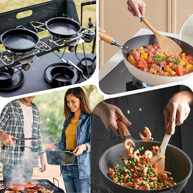 Nonstick Cookware Set - Detachable Handle | Anti-scalding Handle | Suitable for Home, Cooking Pot Accessories