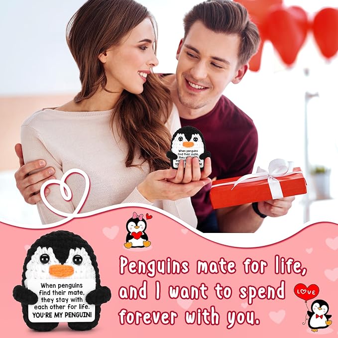 CryCarrot Anniversary Birthday Gifts for Him Her Women Men, Mini Funny Handmade Positive Crochet I Love You Gifts for Girlfriend Boyfriend, Romantic Sweet Gift for Wife Husband Fiancee Cute Decor