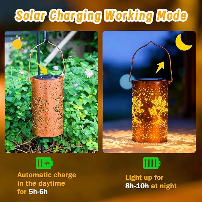 ANYTALK Tree of Life Solar Lanterns Outdoor Waterproof, Birthday Gifts for Women Mom Grandma, Hanging Solar Lights for Yard, Patio, Porch, Garden Decor, Christmas Gifts for Her/Him