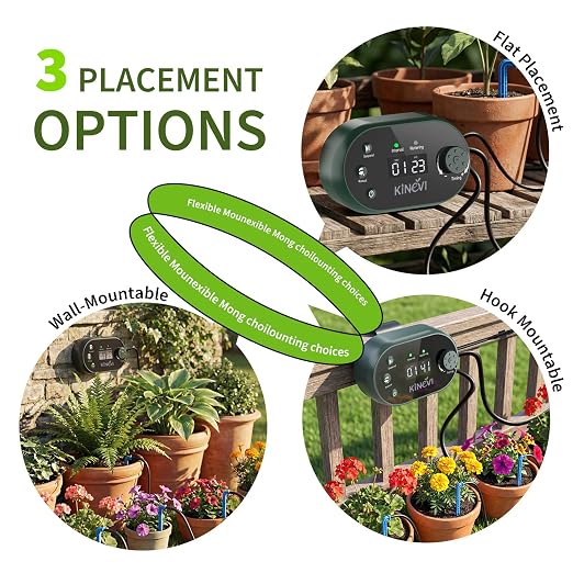 Solar Drip Irrigation System, Auto Plant Waterer for 30 Pots | 8W Solar Powered DIY Watering Device with 22 Timer Modes, HD LED Display, Anti-Siphon, Outdoor Garden Greenhouse