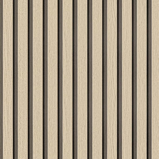 Arthome Wood Slat Wallpaper 17''x120'' Peel and Stick self Adhesive Wood Wallpaper PVC Vinyl Decorative Removable Wallpaper Waterproof Faux Wood Grating Stripe Contact Paper for Living Room (Oak)